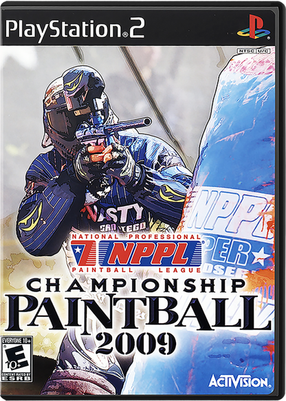 NPPL Championship Paintball 2009 – PlayStation 2 (PS2) video game cover image, first-person paintball sports simulation game.