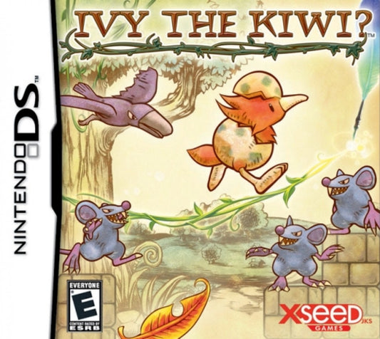 Ivy the Kiwi Nintendo DS puzzle-platformer video game stylus vine-drawing physics gameplay baby bird adventure Yuji Naka creator of Sonic hand-drawn storybook art style over 100 levels cover art