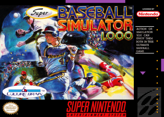 Super Baseball Simulator 1.000 cover art for Super Nintendo Entertainment System (SNES) video game
