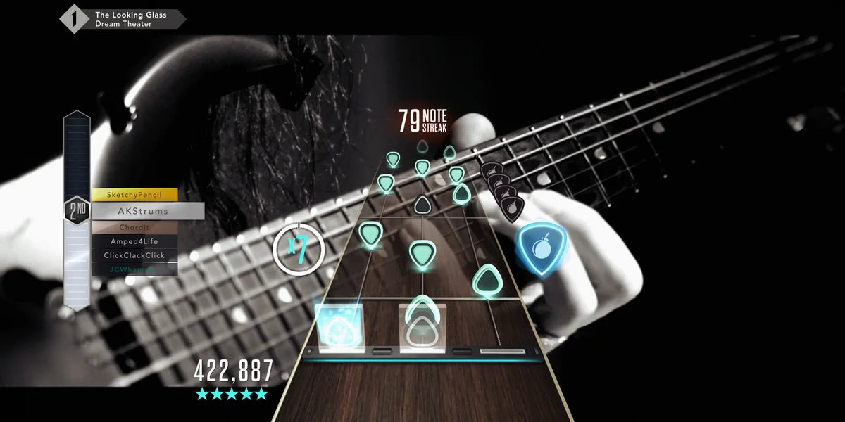 Guitar Hero Live Xbox One game featuring innovative live action concert gameplay, redesigned guitar controller support, and rhythm based music action gameplay screenshot