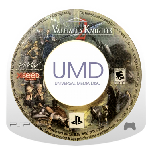 Valhalla Knights 2 PlayStation Portable PSP for role playing video game fans featuring fantasy world exploration real time combat character customization multiple playable classes dungeon crawling monster battles equipment upgrades immersive RPG adventure collectible gaming appeal UMD disc
