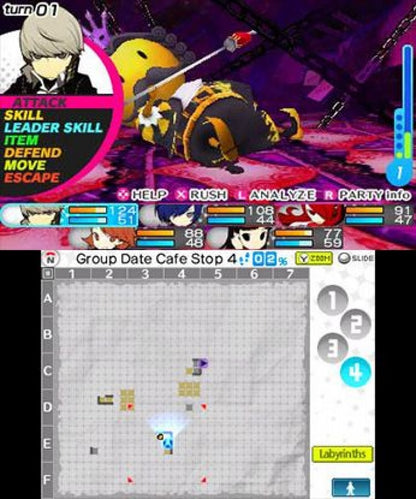 Persona Q: Shadow of the Labyrinth gameplay for Nintendo 3DS (3DS) dungeon crawler role-playing video game