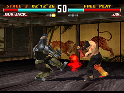 Retro Tekken 3 PS1 inspired design featuring classic 3D fighting game aesthetic vintage PlayStation arcade combat roster iconic martial arts characters King Jin Kazama fast paced tournament battles nostalgic Namco fighter presentation gameplay