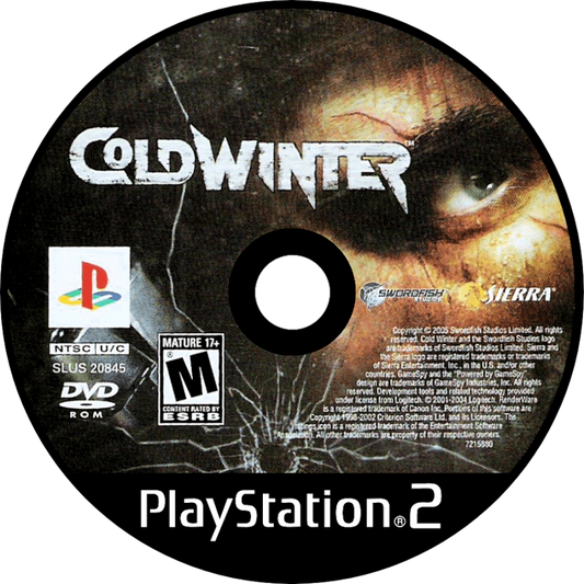 Cold Winter PS2 PlayStation 2 first person shooter game disc