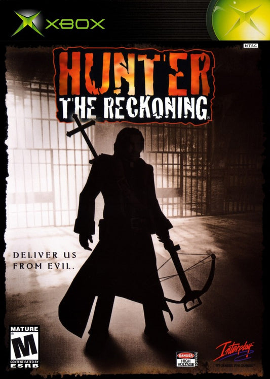 Hunter: The Reckoning retro Xbox video game Hunter The Reckoning co op action horror hack and slash survival combat monster fighting multiplayer dungeon style gameplay console title Xbox release cover art