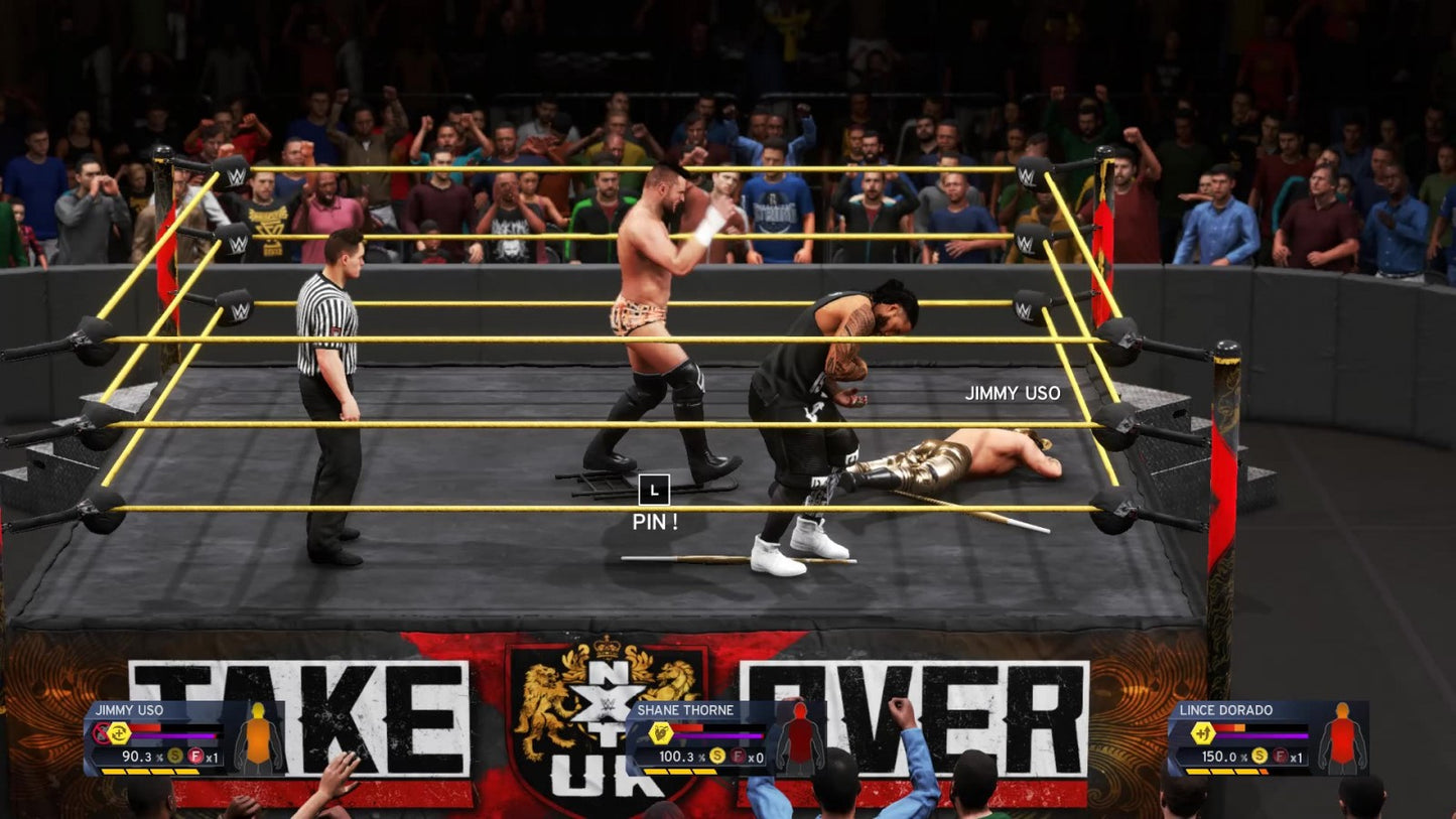 WWE 2K20 Xbox One video game, professional wrestling sports simulation, WWE superstars and career modes, multiplayer gameplay, console title gameplay screenshot
