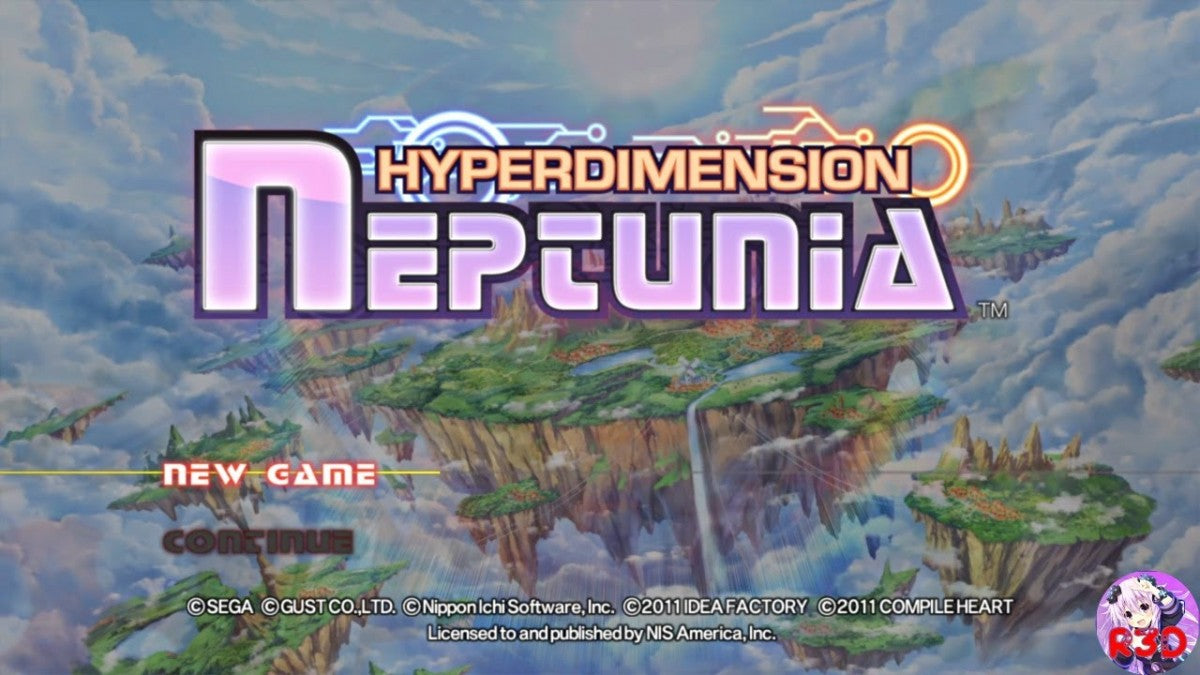 Hyperdimension Neptunia title screen for PlayStation 3 (PS3) video game