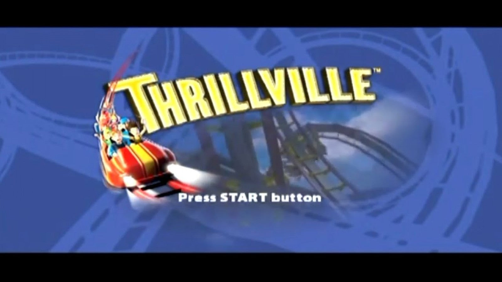 Thrillville [Greatest Hits] title screen for PlayStation 2 video game. 