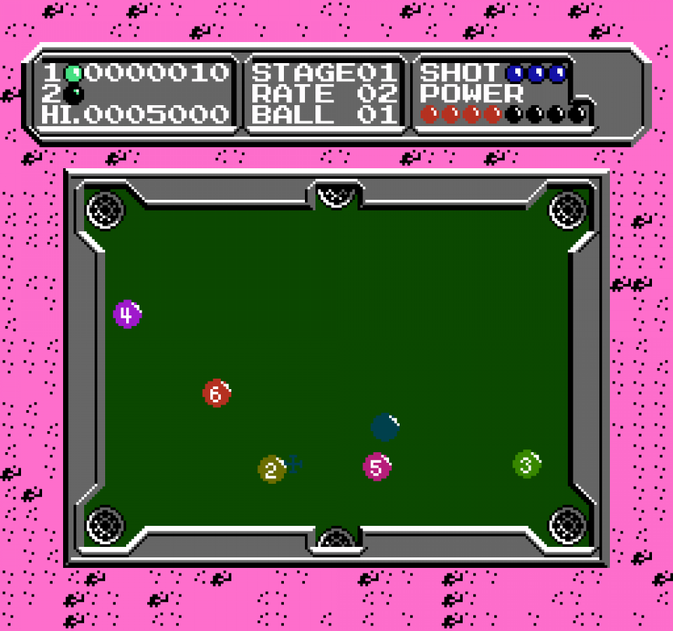 Lunar Pool Nintendo Entertainment System NES for retro video game enthusiasts featuring billiards style puzzle gameplay angled shot mechanics gravity influenced ball physics increasingly complex table layouts precision aiming challenges and classic arcade style sports puzzle action and collectible gaming appeal gameplay