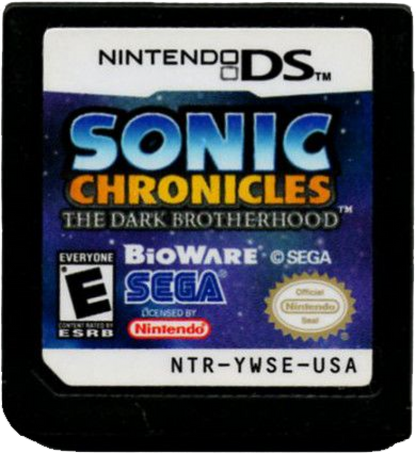 Sonic Chronicles The Dark Brotherhood Nintendo DS RPG Sonic the Hedgehog BioWare developed role playing game turn based combat dual screen handheld retro video game authentic DS cartridge classic Sonic series collectible gaming title cartridge