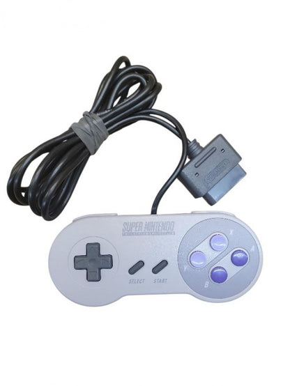 Top view of original Super Nintendo SNES controller showing buttons and D-pad