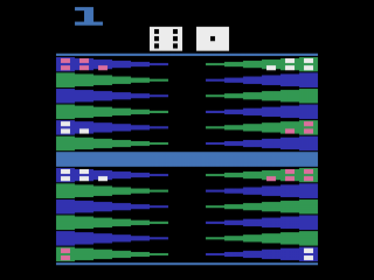 Backgammon gameplay art for Atari 2600 (2600) video game