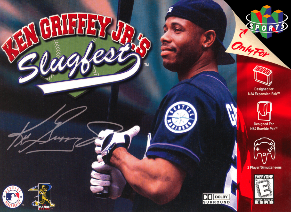 Ken Griffey Jr's Slugfest cover art for Nintendo 64 (N64) video game