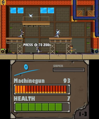 Alien Chaos gameplay for Nintendo 3DS (3DS) shoot 'em up action video game