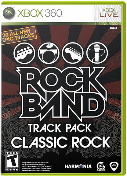 Rock Band Track Pack: Classic Rock cover art for Xbox 360 (X360) music rhythm expansion video game