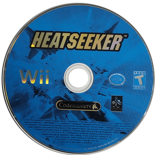 Heatseeker Nintendo Wii for flight combat video game fans featuring modern jet fighter missions fast paced aerial dogfights realistic military aircraft explosive air to air combat cinematic campaign motion controls arcade style flying action collectible gaming appeal disc