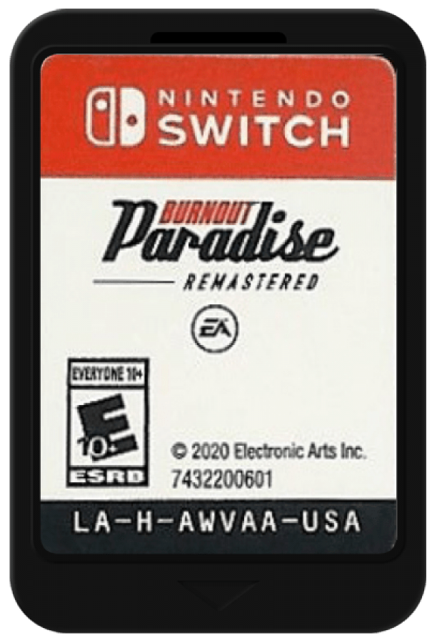 Burnout Paradise Remastered cartridge for Nintendo Switch (NS) video game
