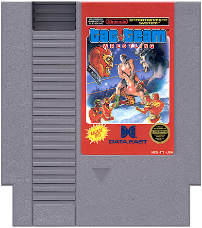 Tag Team Wrestling Nintendo Entertainment System NES for sports wrestling video game fans featuring classic tag team matches multiple wrestler teams arcade style grappling fast paced ring action competitive gameplay retro Nintendo entertainment collectible gaming appeal cartridge