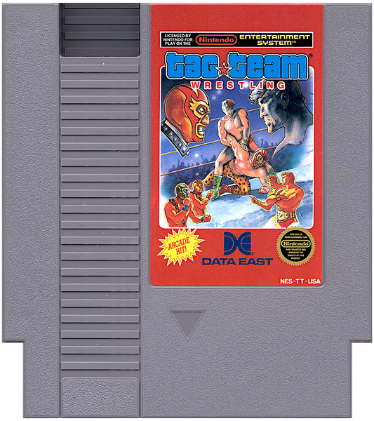 Tag Team Wrestling Nintendo Entertainment System NES for sports wrestling video game fans featuring classic tag team matches multiple wrestler teams arcade style grappling fast paced ring action competitive gameplay retro Nintendo entertainment collectible gaming appeal cartridge