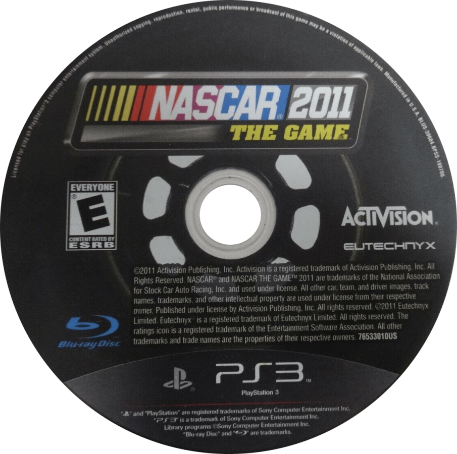 NASCAR The Game: 2011 disc for PlayStation 3 (PS3) video game