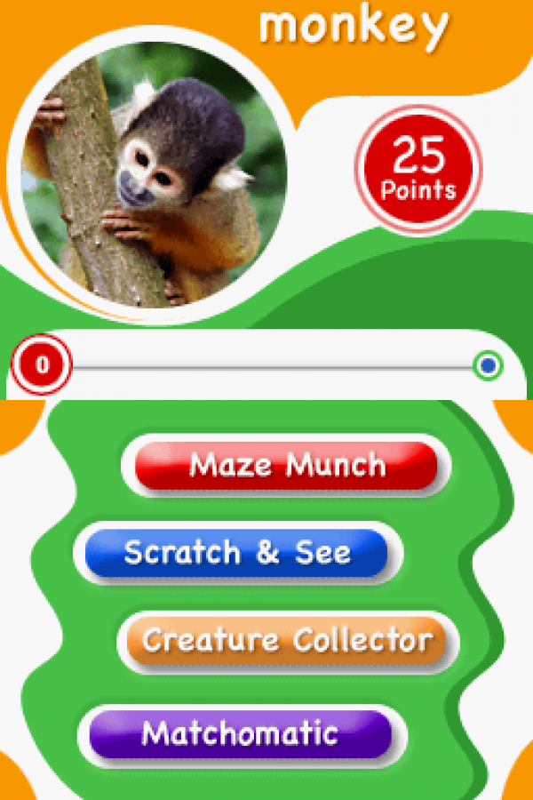 Animal Genius Nintendo DS game featuring educational puzzle gameplay and animal-themed challenges screenshot
