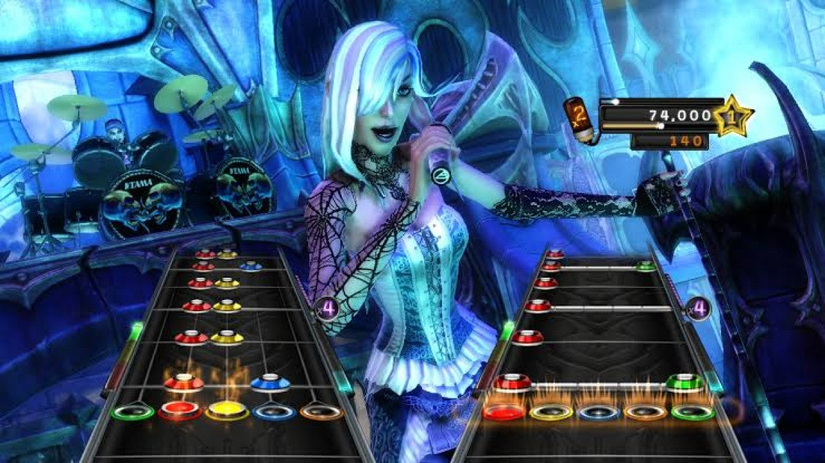 Guitar Hero Warriors of Rock Xbox 360 for rhythm music video game fans featuring guitar and band gameplay rock songs challenging note charts career quests multiplayer modes instrument controller support star power and high energy musical performances collectible gaming appeal gameplay