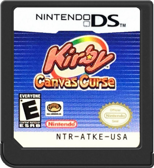 Retro Kirby Canvas Curse Nintendo DS inspired design featuring colorful touch screen platform gameplay aesthetic classic Nintendo handheld adventure stylus controlled rolling action whimsical dream world charm vibrant cartoon visuals nostalgic portable gaming presentation cartridge 