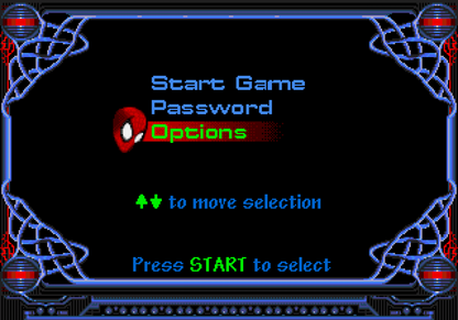 Spider-Man vs The Kingpin Sega CD action platformer comic book superhero game Marvel Spider-Man side scrolling combat web swinging boss battles Green Goblin Doctor Doom storyline enhanced CD audio cutscenes retro gaming Sega CD software video game title title screen