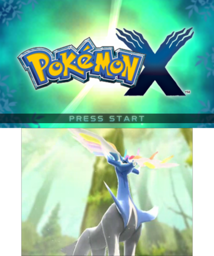 Pokemon: X start screen for Nintendo 3DS (3DS) video game