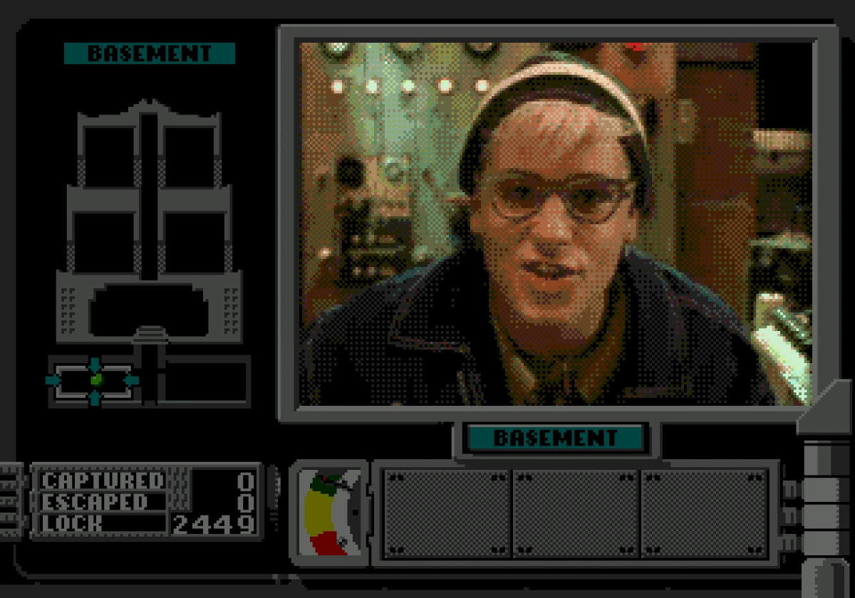 Double Switch Sega CD full motion video FMV interactive movie puzzle game surveillance camera switching traps gameplay starring Corey Haim suspense thriller mansion setting live action footage branching story retro gaming Sega CD software video game title gameplay