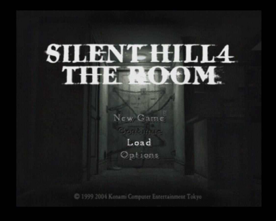 Silent Hill 4: The Room – PlayStation 2 (PS2) video game title screen, survival horror game.