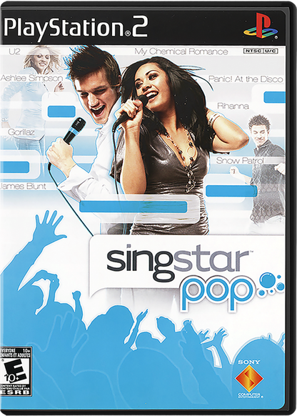 Singstar Pop – PlayStation 2 (PS2) video game cover image, music rhythm game.