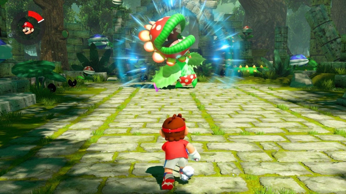 Mario Tennis Aces for Nintendo Switch (NS) featuring fast-paced tennis where Mario and friends use powerful Zone Shots and Special Shots to dominate the court; enjoy the return of a dedicated Story Mode and intense online tournaments in this strategic, high-energy sports title gameplay screenshot