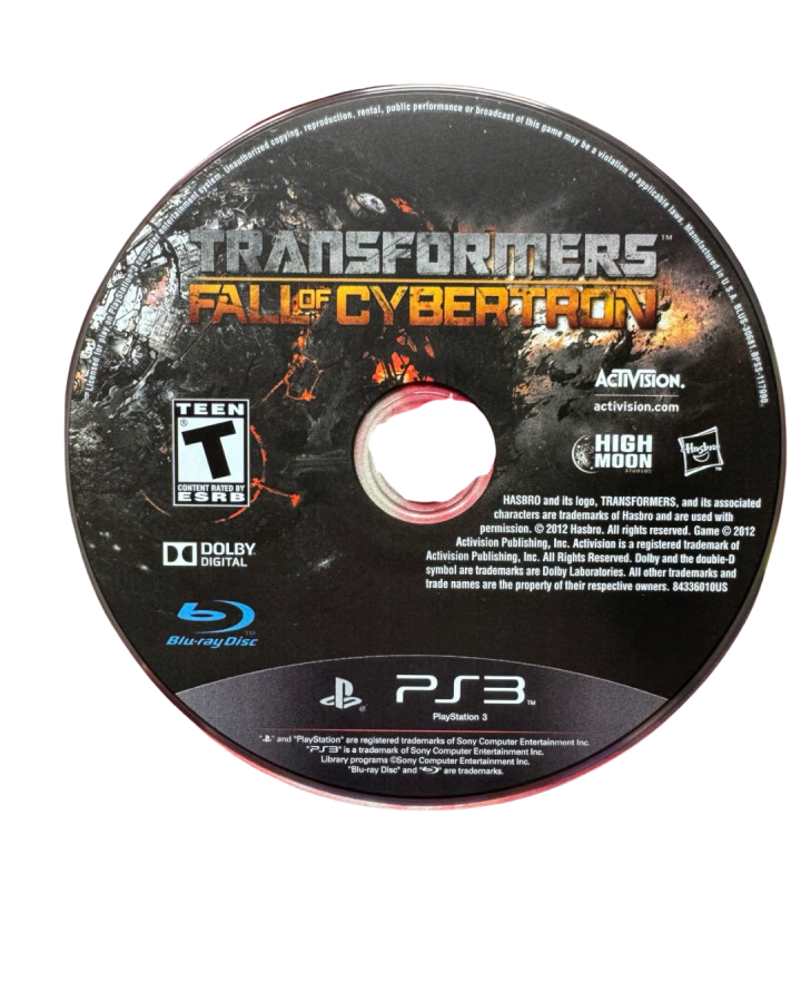 Transformers: Fall of Cybertron disc for PlayStation 3 (PS3) video game 