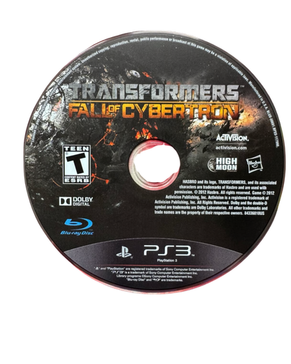 Transformers: Fall of Cybertron disc for PlayStation 3 (PS3) video game 