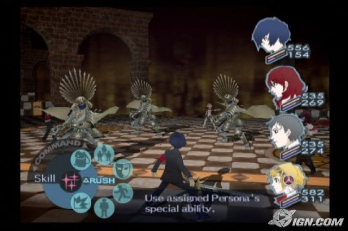 Shin Megami Tensei Persona 3 for PlayStation 2 Japanese role playing game featuring social simulation turn based battles Persona summoning and story driven gameplay 