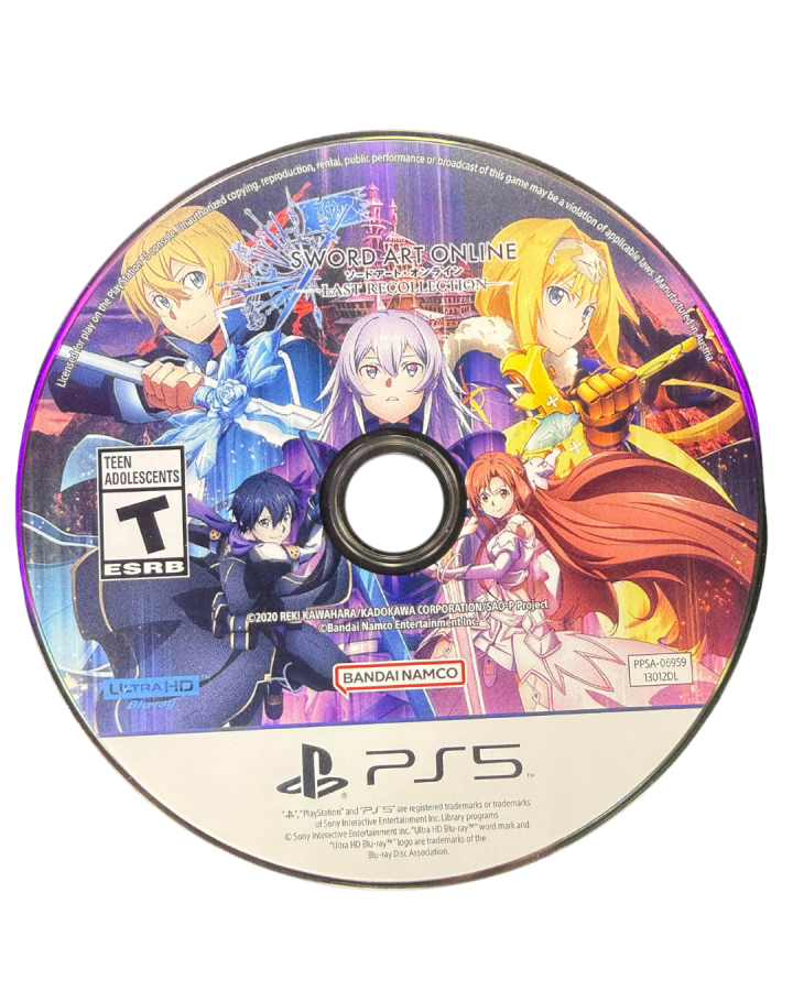 Sword Art Online Last Recollection PS5 video game featuring action RPG combat immersive story based on the popular anime franchise expansive environments character progression online multiplayer modes and high fidelity graphics on PlayStation 5 — anime inspired AR gaming adventure experience. disc