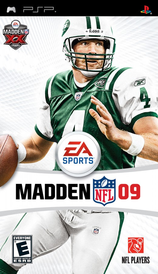 Madden NFL 09 PlayStation Portable PSP cover art for retro video game enthusiasts featuring American football simulation gameplay realistic NFL team management play calling systems franchise mode progression tactical offensive and defensive strategies and portable handheld sports gaming experience and collectible gaming appeal