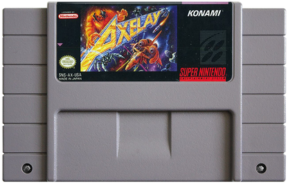 Axelay cartridge for Super Nintendo Entertainment System (SNES) retro video game