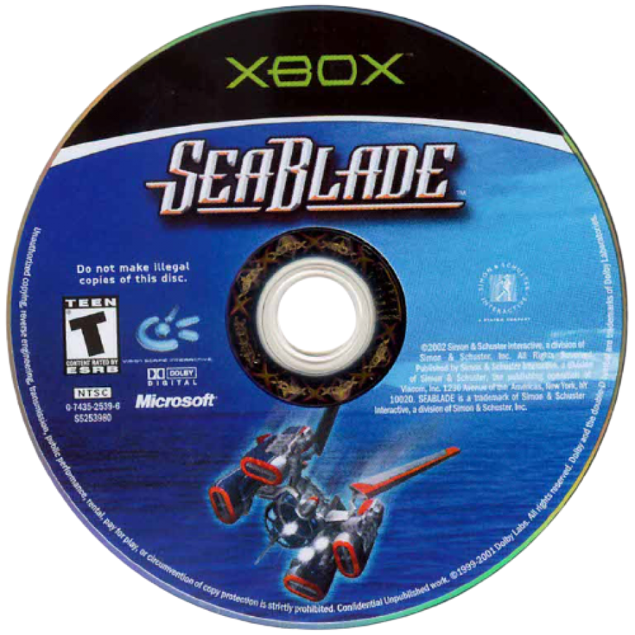SeaBlade Xbox XBOX for flight combat video game fans featuring futuristic hovercraft action high speed aerial missions ocean environments intense dogfights sci fi weapons arcade style gameplay challenging campaign immersive futuristic adventure collectible gaming appeal game disc