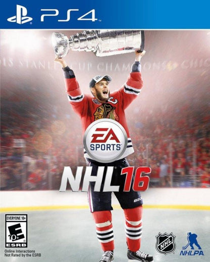 NHL 16 – PlayStation 4 (PS4) video game cover art, ice hockey sports simulation game