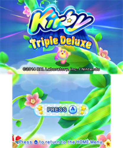 Kirby: Triple Deluxe title screen for Nintendo 3DS (3DS) video game