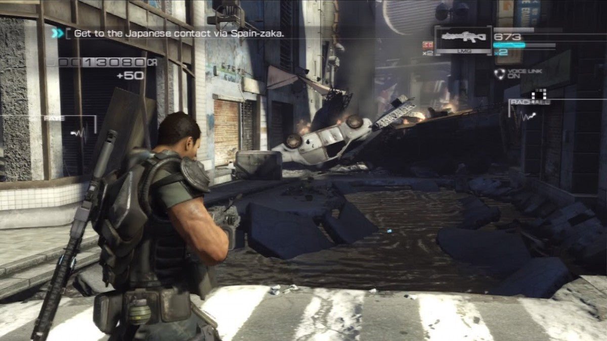 Binary Domain Xbox 360 third-person shooter squad-based sci-fi action video game with robot enemies and consequence-driven narrative gameplay screenshot