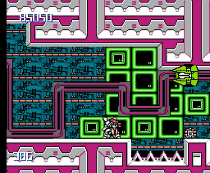 Metal Storm Nintendo Entertainment System NES for retro video game enthusiasts featuring side scrolling action platforming gameplay gravity switching mechanics futuristic robot combat challenging sci fi levels precision platforming and collectible gaming appeal gameplay