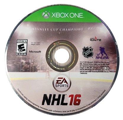 NHL 16 disc for Xbox One (XONE) sports hockey video game