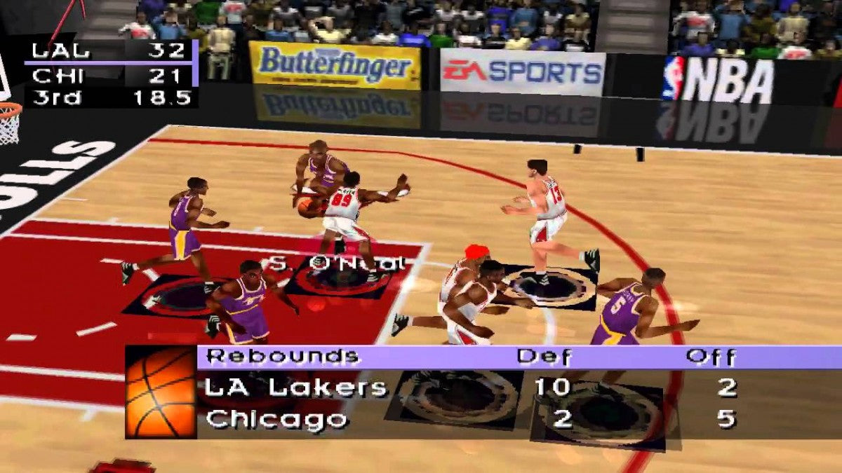 NBA Live 98 basketball simulation game featuring NBA teams and players season mode fast paced gameplay and realistic court action gameplay  
