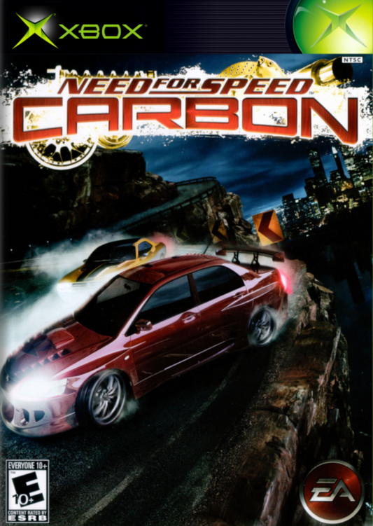 Need for Speed: Carbon for Xbox (XBOX) at Gamers INC, featuring intense canyon racing and territory-based street battles where you build your ultimate crew and dominate the city streets in high-performance tuner, muscle, and exotic cars front cover