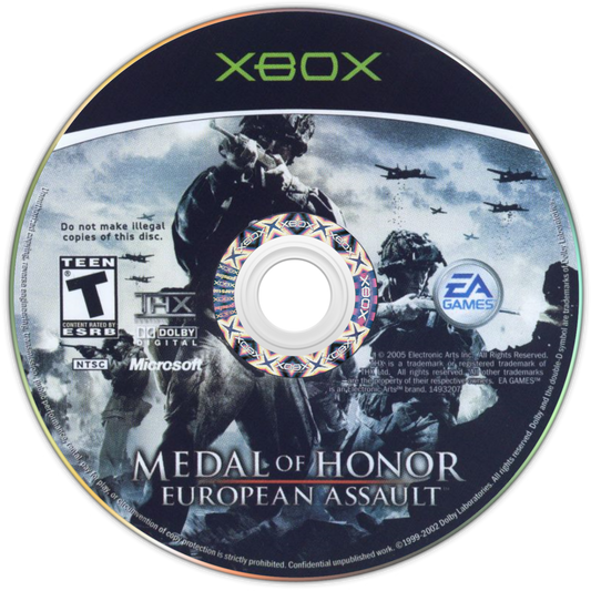 Medal of Honor European Assault game featuring WWII first-person shooter action, immersive historical battles, and cinematic combat missions disc
