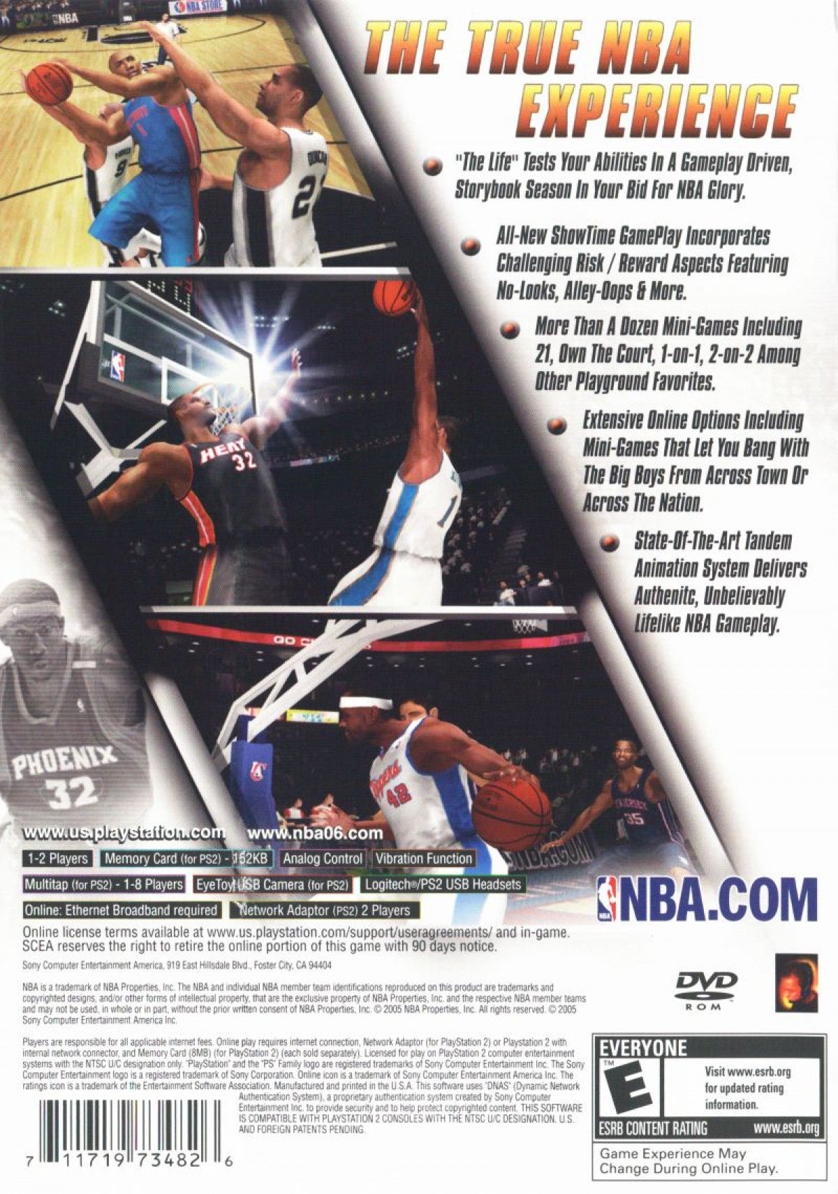 NBA 06 retro PlayStation 2 video game NBA 06 basketball sports simulation realistic gameplay NBA teams competitive multiplayer franchise mode console title PlayStation 2 release back of case