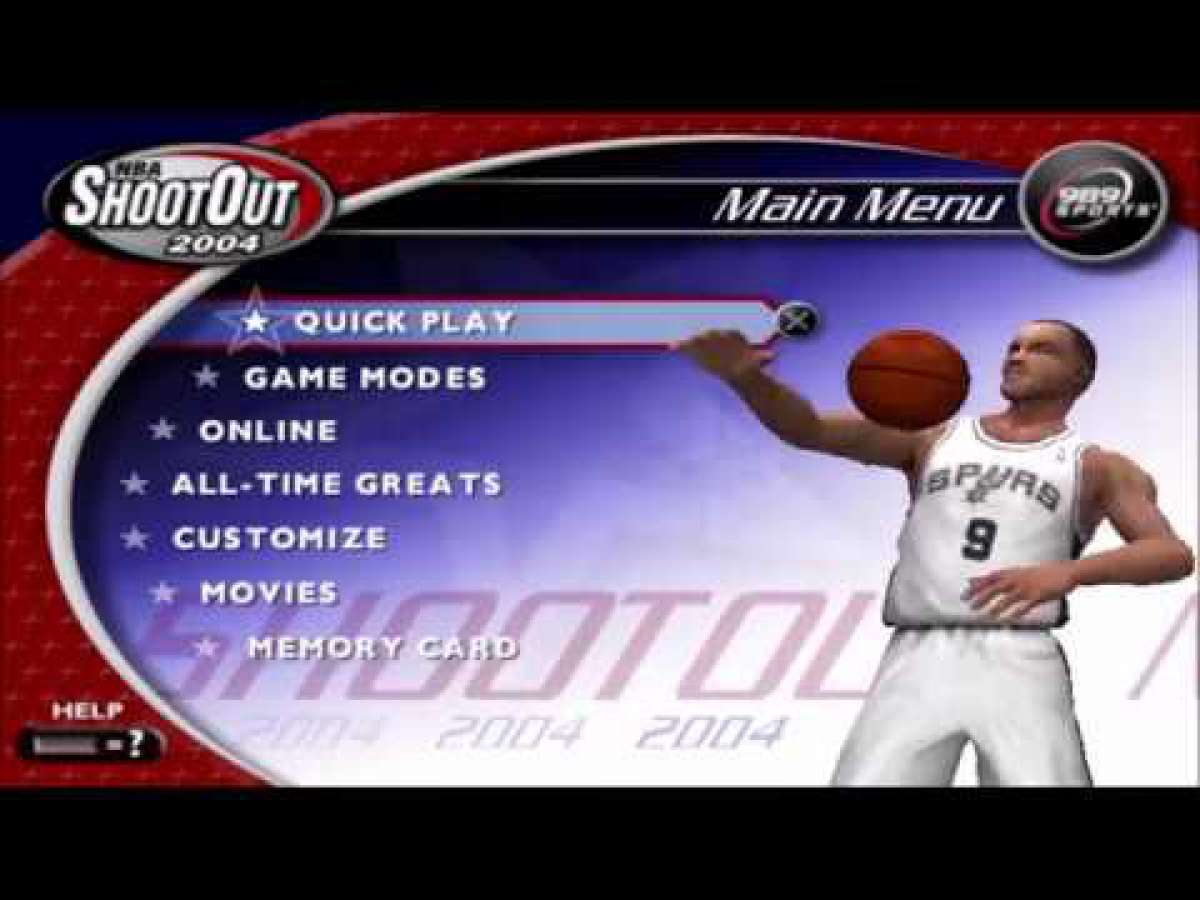 NBA ShootOut 2004 – PlayStation 2 (PS2) basketball sports video game title screen